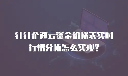 钉钉企速云资金价格表实时行情分析怎么实现？