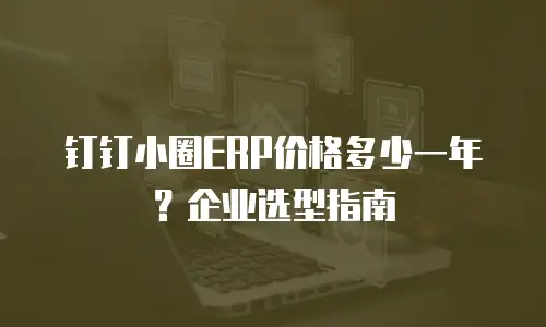 钉钉小圈ERP价格多少一年？企业选型指南