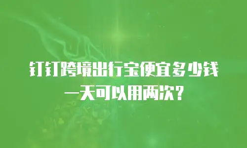 钉钉跨境出行宝便宜多少钱一天可以用两次？