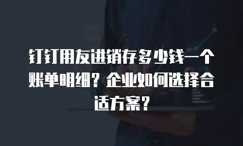 钉钉用友进销存多少钱一个账单明细？企业如何选择合适方案？