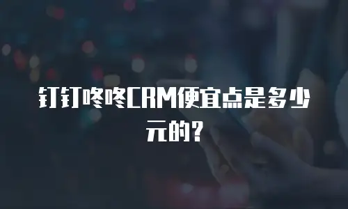 钉钉咚咚CRM便宜点是多少元的？