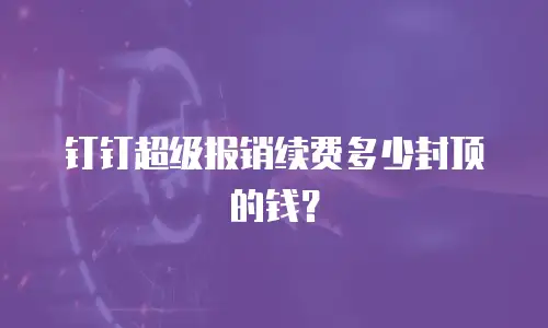 钉钉超级报销续费多少封顶的钱？