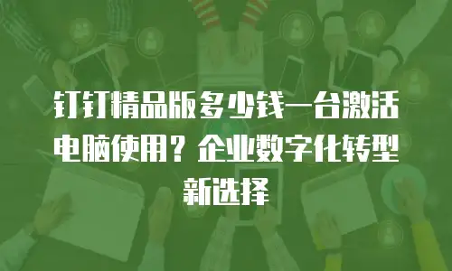 钉钉精品版多少钱一台激活电脑使用？企业数字化转型新选择