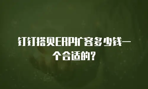 钉钉搭贝ERP扩容多少钱一个合适的？