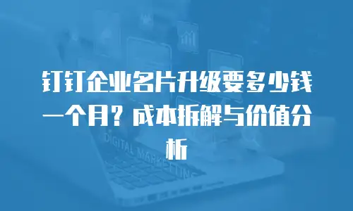 钉钉企业名片升级要多少钱一个月？成本拆解与价值分析