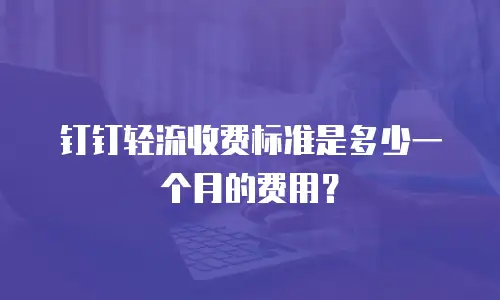 钉钉轻流收费标准是多少一个月的费用？
