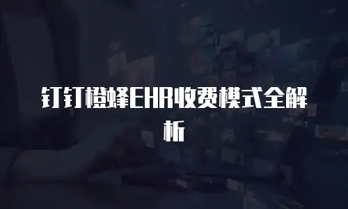 钉钉橙蜂EHR收费模式全解析
