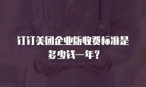 钉钉美团企业版收费标准是多少钱一年？
