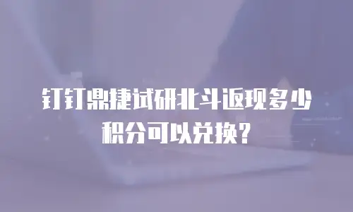 钉钉鼎捷试研北斗返现多少积分可以兑换？