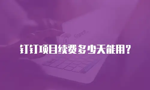 钉钉项目续费多少天能用？