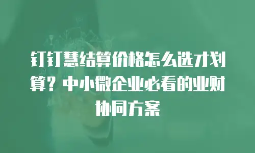 钉钉慧结算价格怎么选才划算？中小微企业必看的业财协同方案