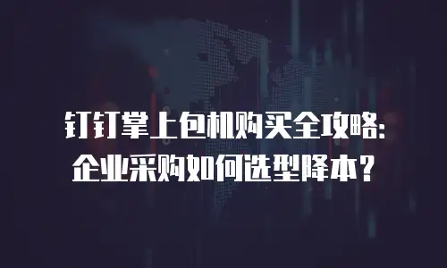 钉钉掌上包机购买全攻略：企业采购如何选型降本？