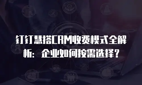 钉钉慧搭CRM收费模式全解析：企业如何按需选择？