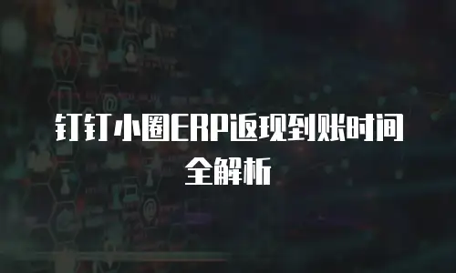 钉钉小圈ERP返现到账时间全解析