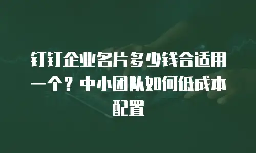 钉钉企业名片多少钱合适用一个？中小团队如何低成本配置