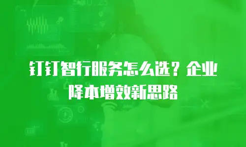钉钉智行服务怎么选？企业降本增效新思路
