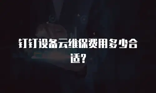 钉钉设备云维保费用多少合适？
