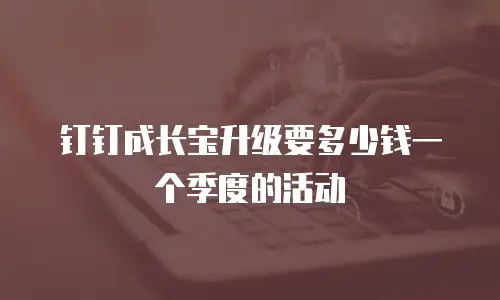 钉钉成长宝升级要多少钱一个季度的活动