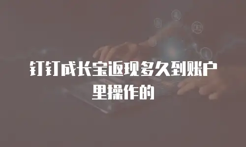 钉钉成长宝返现多久到账户里操作的