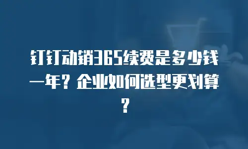 钉钉动销365续费是多少钱一年？企业如何选型更划算？
