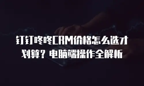 钉钉咚咚CRM价格怎么选才划算？电脑端操作全解析