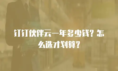 钉钉伙伴云一年多少钱？怎么选才划算？