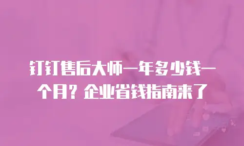 钉钉售后大师一年多少钱一个月？企业省钱指南来了