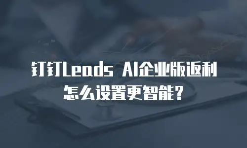 钉钉Leads AI企业版返利怎么设置更智能？