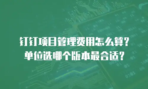 钉钉项目管理费用怎么算？单位选哪个版本最合适？