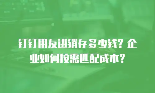 钉钉用友进销存多少钱？企业如何按需匹配成本？