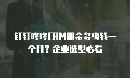 钉钉咚咚CRM佣金多少钱一个月？企业选型必看