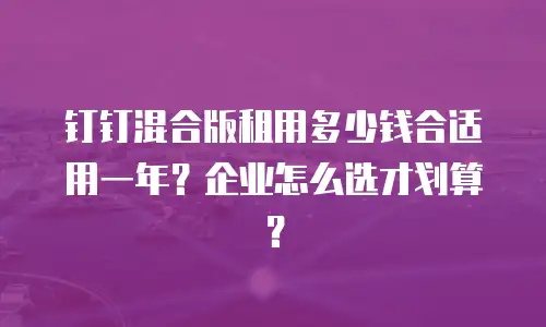 钉钉混合版租用多少钱合适用一年？企业怎么选才划算？