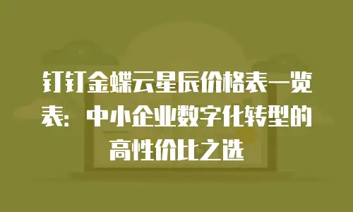 钉钉金蝶云星辰价格表一览表：中小企业数字化转型的高性价比之选