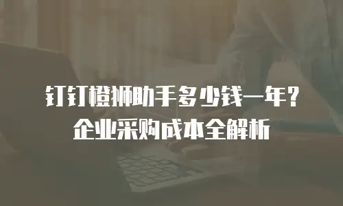 钉钉橙狮助手多少钱一年？企业采购成本全解析