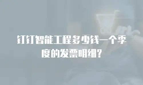 钉钉智能工程多少钱一个季度的发票明细？