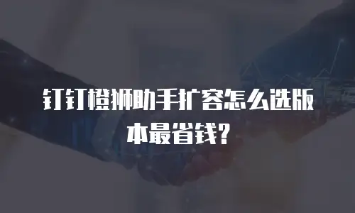 钉钉橙狮助手扩容怎么选版本最省钱？