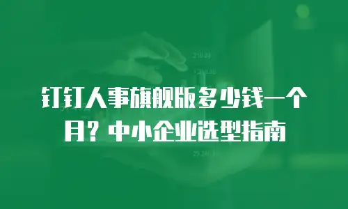 钉钉人事旗舰版多少钱一个月？中小企业选型指南