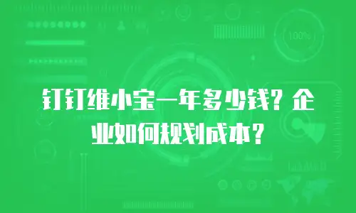 钉钉维小宝一年多少钱？企业如何规划成本？