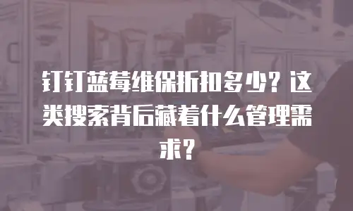 钉钉蓝莓维保折扣多少？这类搜索背后藏着什么管理需求？