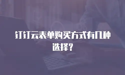 钉钉云表单购买方式有几种选择？