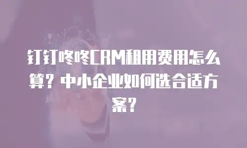 钉钉咚咚CRM租用费用怎么算？中小企业如何选合适方案？
