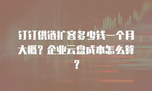 钉钉供链扩容多少钱一个月大概？企业云盘成本怎么算？