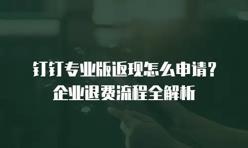 钉钉专业版返现怎么申请？企业退费流程全解析