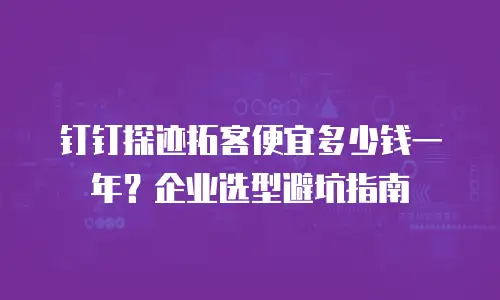 钉钉探迹拓客便宜多少钱一年？企业选型避坑指南