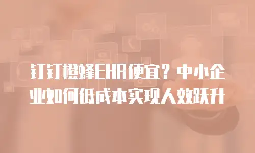 钉钉橙蜂EHR便宜？中小企业如何低成本实现人效跃升