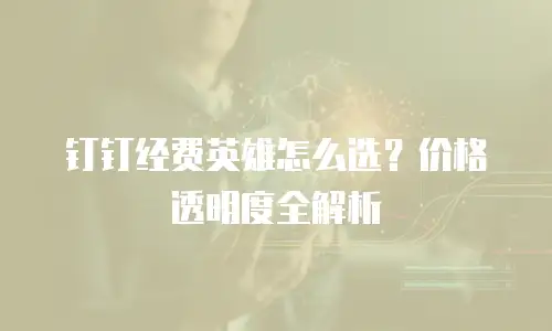 钉钉经费英雄怎么选？价格透明度全解析
