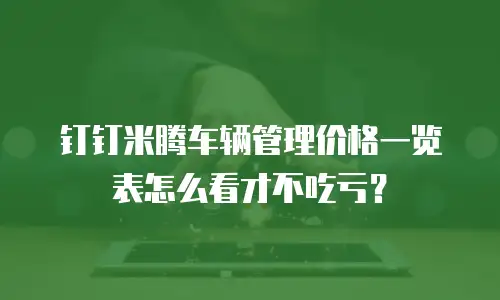 钉钉米腾车辆管理价格一览表怎么看才不吃亏？