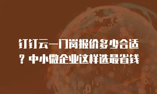 钉钉云一门岗报价多少合适？中小微企业这样选最省钱