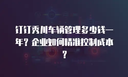 钉钉秀川车辆管理多少钱一年？企业如何精准控制成本？