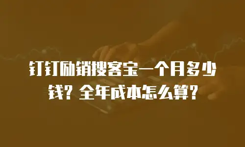 钉钉励销搜客宝一个月多少钱？全年成本怎么算？